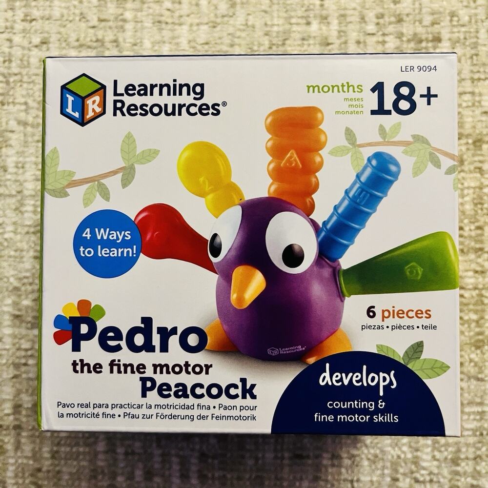 Learning Resources Pedro the Fine Motor Peacock - 6 pieces, Ages 18+ months...